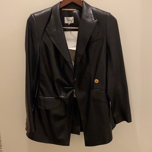 LIKE NEW! NANUSHKA Blair Wrap Front Vegan Leather Jacket - black SMALL - Picture 8 of 10